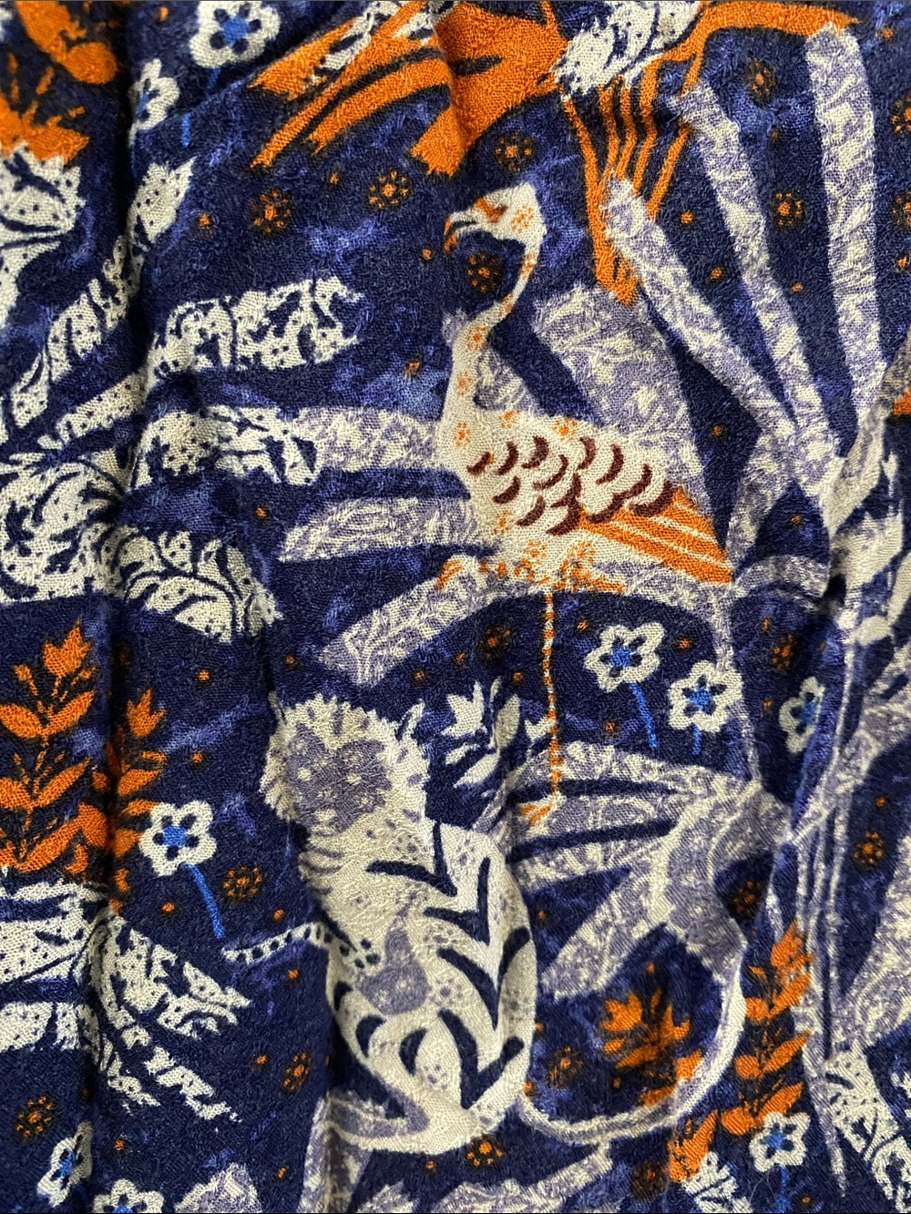 Maeve by Anthropologie Blue and Orange Tropical Print Blouse XS - Picture 7 of 11